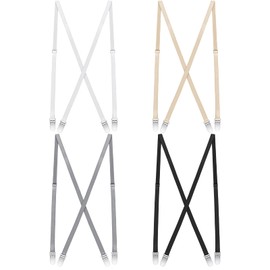 Hercicy 4 Pcs x Women Suspenders Hidden Suspenders for Women Pants Under Clothes Thin Suspenders Comfortable, Lightweight But Sturdy (42'' for 4'9'' to 5'9'' tall)
