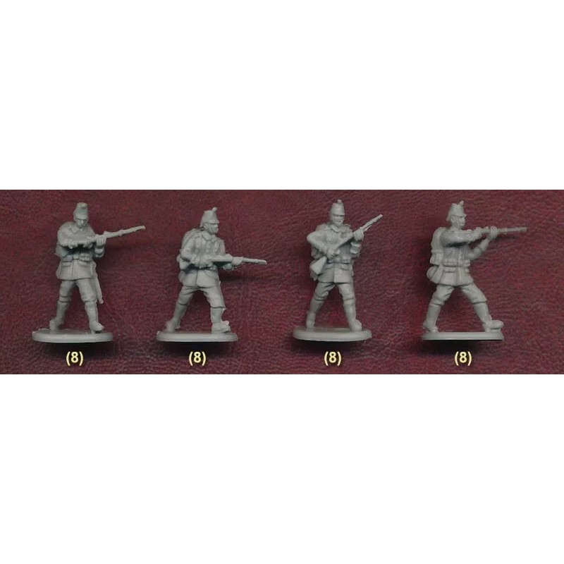 Hat #8199 WWI German Jaegers 48 Figures 1/72 scale Gray