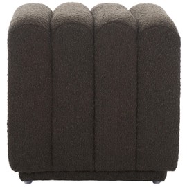 SAFAVIEH Home Collection Joseph Brown Boucle Channel Tufted Square Ottoman Seat Foot Rest (Fully Assembled)