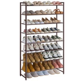 Nunsino 8 Tier Shoe Rack Organizer, Garage Shoe Rack Max Holds 40 Pairs,Metal Shoe Storage Shelf for Closet,Entryway, Bronze