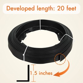 Gardzen 1.5" x 20' Landscape Edging Kit, Garden Edging Coil Comes with 24 Pcs Spikes, No Dig Lawn Border Design