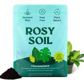 Rosy Soil Indoor Potting Soil for House Plants - Organic Potting Soil Mix for Indoor Plants - Enriched w/Root-Boosting Biochar for Foliage Plants, Flowers, Herbs - Peat Free, Less Prone to Gnats - 8qt