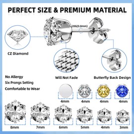 zygc Professional Ear Piercing Kit with 18 Pairs of Silver CZ Diamond Ear Stud Earrings with Multi-Purpose Black Ear Piercing Gun with Silver Sticks and Waterproof Ear Covers for Salon and Home Use