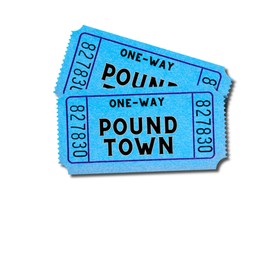 Set of 2 Blue Pound Town Funny Waterproof Gag Gift Sticker For Laptop Cell Phone