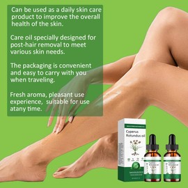 Cyperus Rotundus Oil, 100% Cyprus Oil Natural Nut Grass, For Hair Removal, Natürliches Nussgrasöl zur Reduzierung des Haarwachstums für alle Hauttypen (60ml, 2PC)