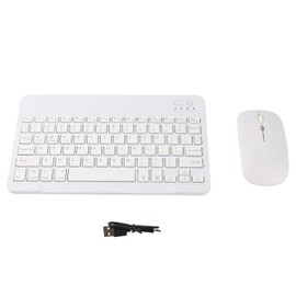 Bluetooth Keyboard Mouse Thin Lightweight Keyboard Mouse Combo with Backlit for Mobile Phones Tablets 10 Inch RGB Backlit Keyboard White Keyboard Rechargeable Backlit Mouse