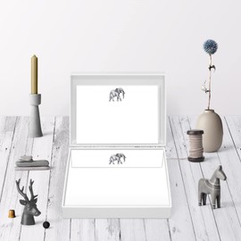 Me Loovely Elephant Flat Notecard with Envelopes Animal Greeting Cards A6 Size Notecards Correspondence Card Writing Stationery Supplies | Christmas Gifts (Pack of 20)