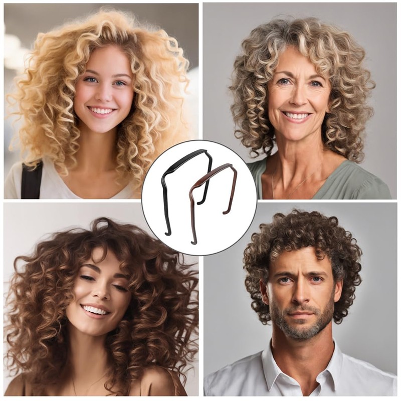 2Pcs Sunglasses Headband,Curly Thick Hair Headband,Makeup Headband for Man &Women,Medium