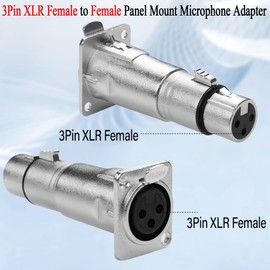 QIANRENON 3 Pin XLR Female to Female Panel Mounting Microphone Adapter XLR Fixed Mounting Symmetrical Audio Connection XLR Feedthrough Bulkhead Installation Sockets for Speakers Stage Lighting