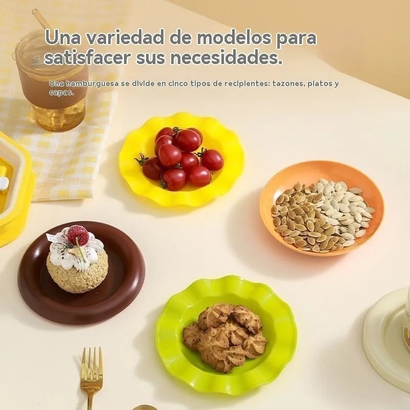 Vajilla Con Forma De Hamburguesa, Ensaladera, Juego De 7 Pie