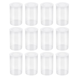 Qancekoo 12 PCS Clear Film Canisters with Lids, Film Canister Rocket Tube for Science Art Project, Empty Small Film Cans Sewing Storage Case Containers for Supplement Bead Fish Hook