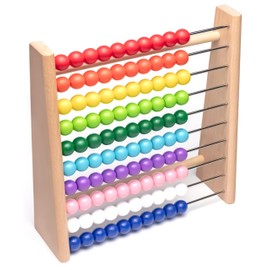 Natureich Abacus Arithmetic Frame - Giocattolo educativo in Legno per Alunni della Scuola Primaria, 100 Tavole Aritmetiche, Palline Colorate