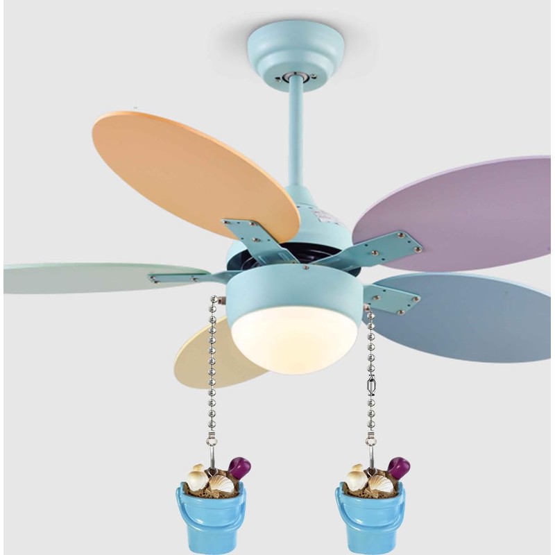 Ceiling Fan Pull Chain - 12 Inch Blue Beach Bucket