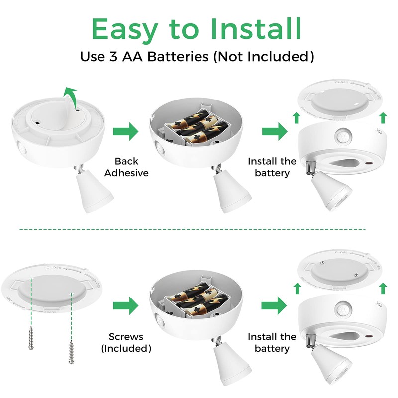 Olafus Spot Lights Indoor 4 Pack, Wireless Spotlight Battery Operated,