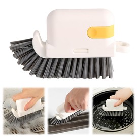 2024 New 3 in 1 Groove Cleaning Brush Window Track Cleaning Tools, Multifunction Grout Cleaner Tool with Scraper and Tweezers Window Track Cleaning Tools for Track Window Sill Sliding Door (Yellow)