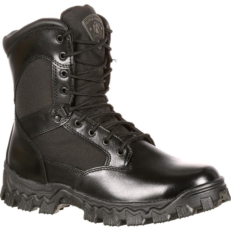ROCKY Alpha Force Waterproof Public Service Boot, Black, Size 9.5(WI)