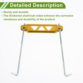 HOPESPANNER Universal Car Battery Tie Down Bracket Hold Lock Battery Hold Down Bracket Aluminum Alloy Gold Tone 1 Set with J-hook Nut Washers Protective Sleeves