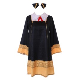 Kawaii-Story MN-229 Dress Black 4-Piece Cosplay Women's Costume for Anya Forger Spy Family (XL)