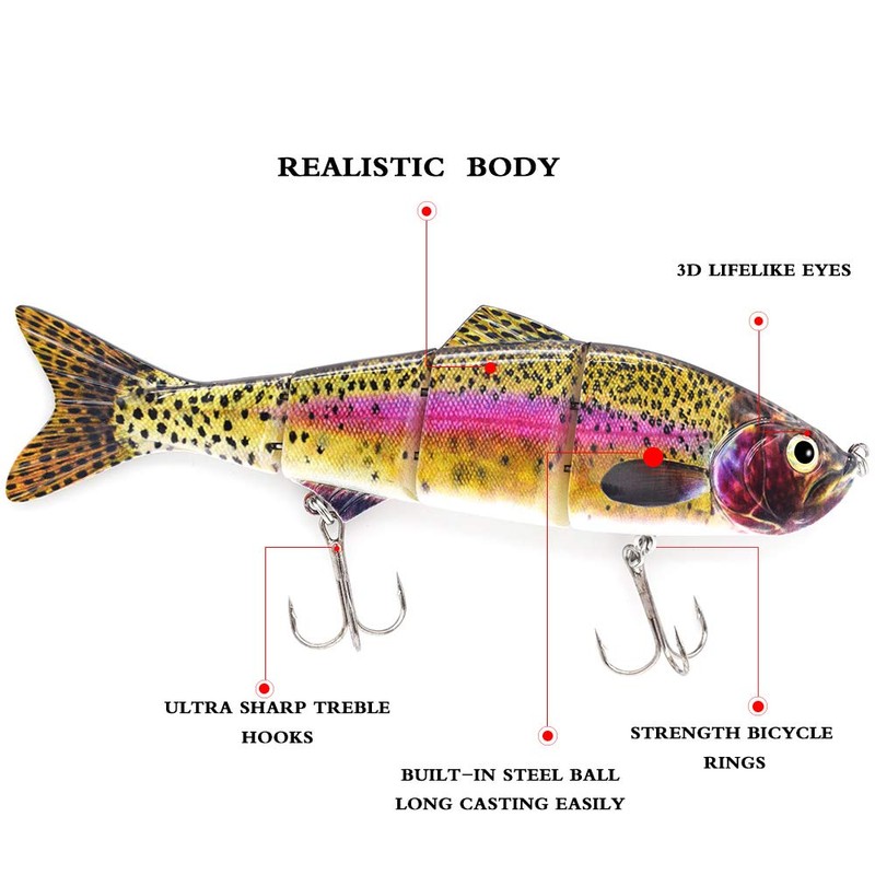 5.9-10in Multi Jointed Swimbait Fishing Lures Bait,2 4 8 Segment
