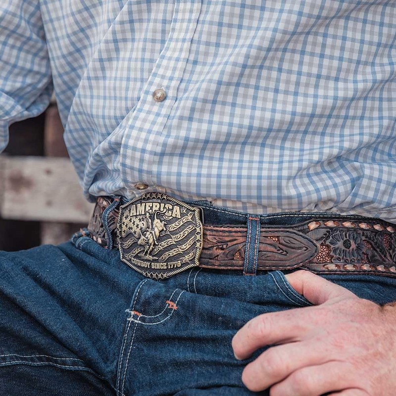 Montana Silversmiths Rodeo Series Attitude Western Belt Buckle (PBR Vibrant