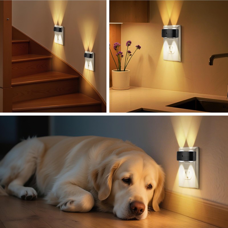 SETEN 4-Pack LED Night Lights Plug into Wall, 2700K Soft