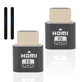 YIMATEECO HDMI Dummy Plug 4K Virtual Display Emulator Aluminum Alloy Monitor Headless Ultra-Thin Display Adapter Support 3840x2160 @60HZ, 1080P DVI EDID Emulator for Computer (2 Pack, Grey)