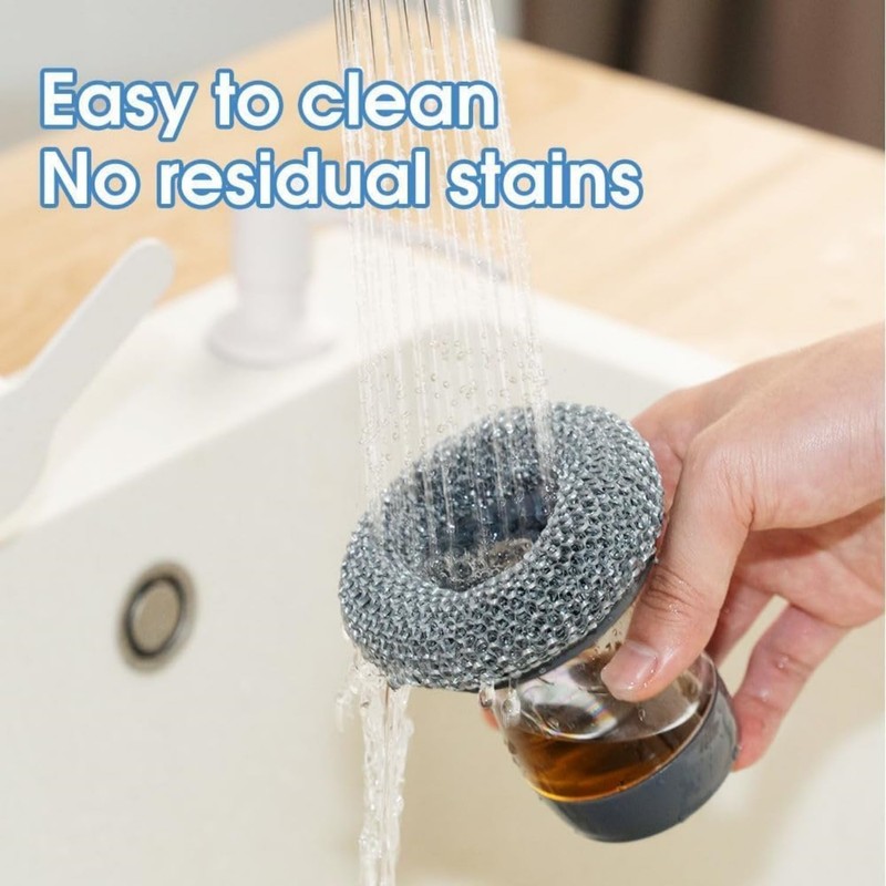 2026 Upgrade Comfort Grip Soap Dispensing Kitchen Scrub Brush, Non-Slip