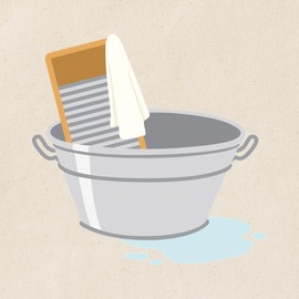 CafePress Laundry Tub Washboard Tote Bag Natural Canvas Tote Bag, Reusable Shopping Bag