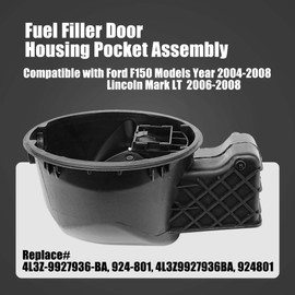 LEVANLIGHT | Fuel Filler Door Housing Pocket Assembly | Compatible with Ford F150 Models 2004-2008; Lincoln Mark LT 2006-2008 | Replaces 4L3Z-9927936-BA Gas Tank Pocket with Hinge