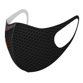 igsticker 013565 Design Mask, Set of 2, Polyester, Washable, Cloth Mask, XL Size, Men's, Mesh, Black Pattern