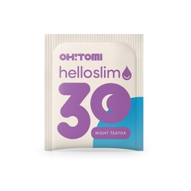 Oh!Tomi | Entgiftungstee Hello Slim | Für die Nacht | Detox | Fördert Abnehmen | Entspannend | Hilft Einschlafen | Natürliche Inhaltsstoffe | Zarter Geschmack | Einfach zuzubereiten | 30 Beutel