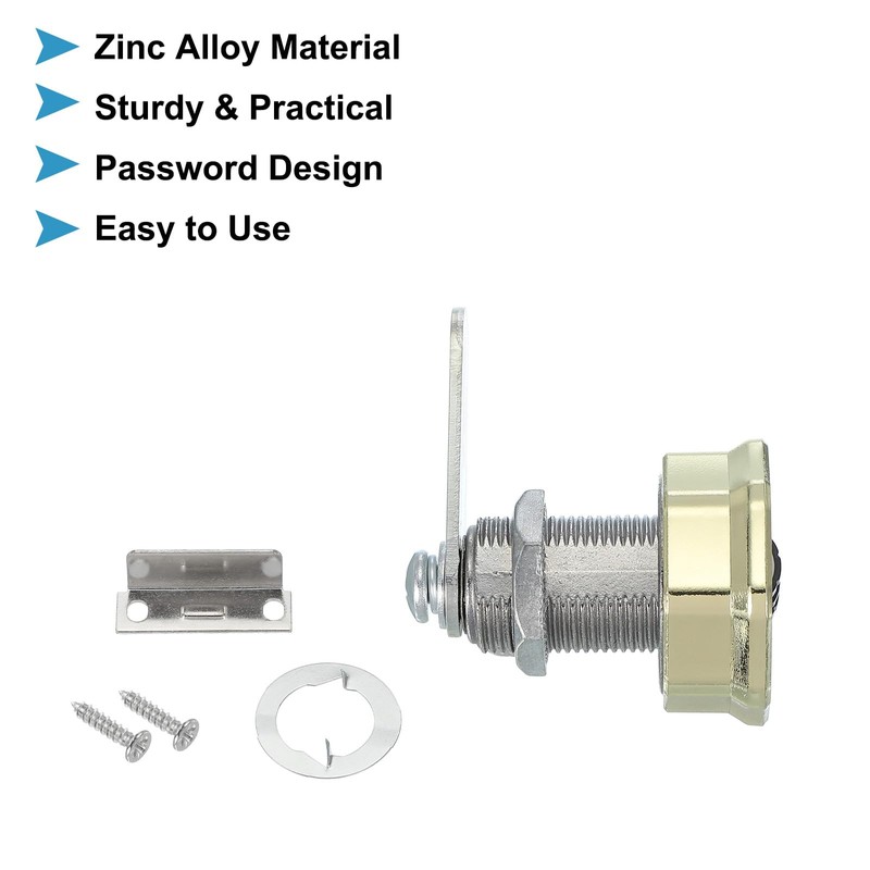 PATIKIL Combination Cam Lock 2 Pcs Zinc Alloy Keyless 3-Digit