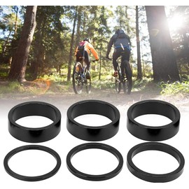 Junta de Soporte Inferior de Bicicleta de Carretera, Espaciador de bicicleta Cassette Espaciador MRB de Aluminio Ciclismo Pedal de Acero Inoxidable Arandela de Cubo de Volante de Bicicleta Espaciador Arandela de Auriculares (Negro)