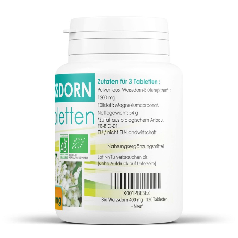 Organic Hawthorn 400 mg – 400 Tablets