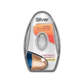 Silver, Easy Shoe Shine w/Sponge, Natural (3-Pack)