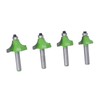 4 Pcs Roundover Router Bit 8mm Shank 5/8in 3/4in 7/8in