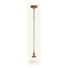 Livex Lighting 8450-57 Savannah 1 Light Venetian Patina Adjustable Mini Pendant with Vintage carved Scavo Glass