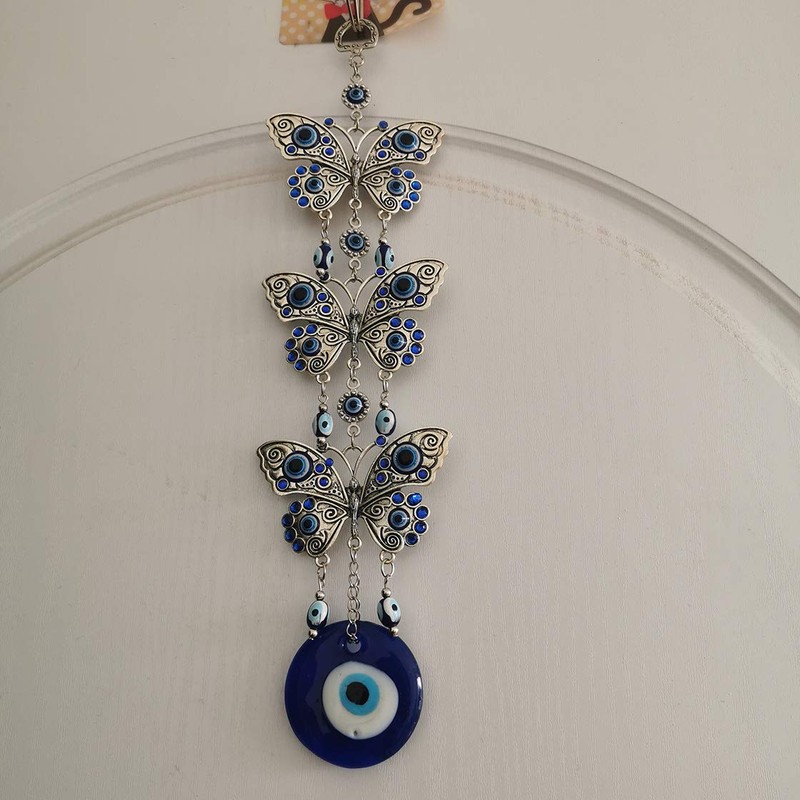 Turkish Blue Evil Eye Butterfly Wall Hanging Decoration Ornament (3