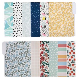 Zynshe Cute File Folders, Set of 24 3-Tab Letter Size Decorative File Folders Boho Colored Manilla 8.5 x 11 Filing – Pretty Designer Home Office School Supplies (Sublime)