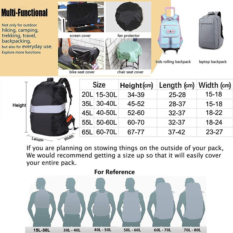 Rain Cover for Backpack, School Bag, Waterproof Backpack Rain Cover