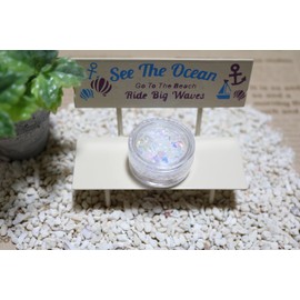 [Jewel] 乱切ri Holo Aurora White 0.7 oz. Crash Hologram Pastel Color Material, Macrame, Resin Nail Art Parts Lame Film
