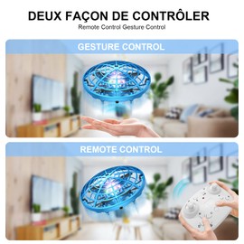 Mini Drones, Kriogor New Drones à Main, Mini-Drone UFO Mains Libres Hélicoptère à Induction Infrared Rotaion 360°, Télécommande Mini Avion Jouet LED Jouet Valance Cadeau Jouet pour Garçons et Filles
