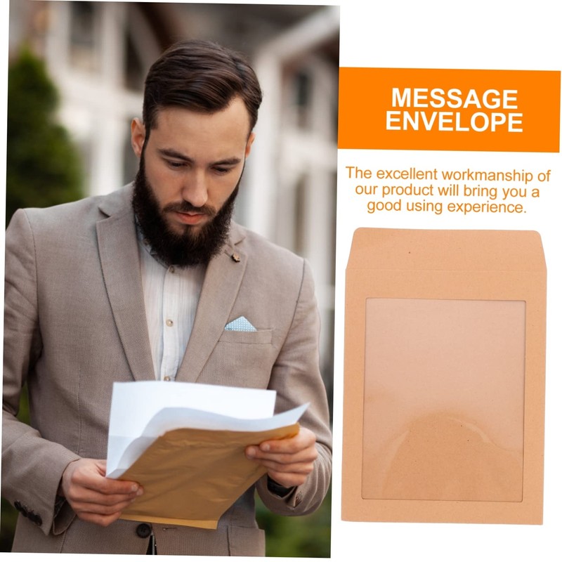 Operitacx 25pcs Transparent Kraft Paper Envelopes for Bank Legal Envelope