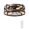 EDISHINE 21" Pre-Assembled Ceiling Fans with Lights Flush Mount, 10%-100%
