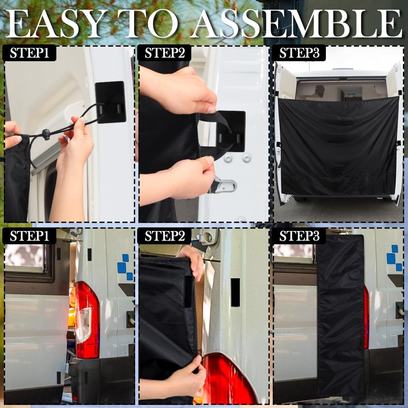 Fanfanwin 7x6 ft Large Camper Van Curtains Van Rear Door