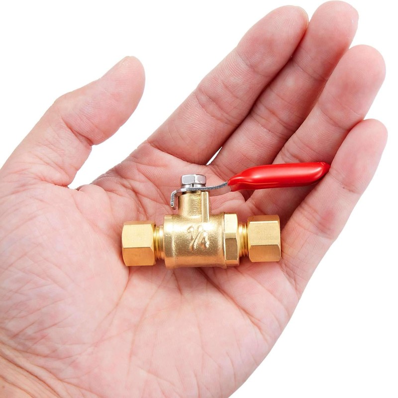 Litorange 1 Pack Lead-Free Brass Mini Ball Valve Shut Off