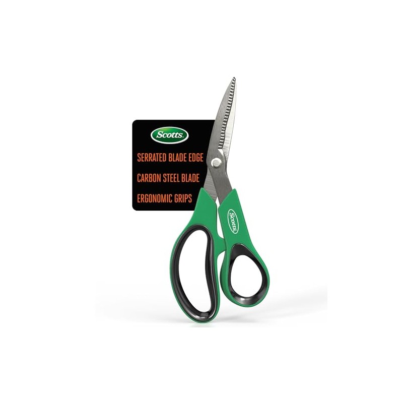 Scotts 8 in. All-Purpose Steel Garden Utility Shears with Serrated