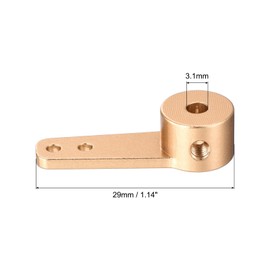 MECCANIXITY 2 Pcs Aluminum Servo Horn Single Steering Arm 3.1mm ID Gold Suitable for DIY RC Car/Boat/AirplanesBoat Model Accessories with 2pcs Screws