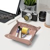 YZDPLO Blush Pink Rose Gold Glitter Leather Vanity Tray Desktop