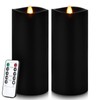 Enpornk 7” x 3” Flameless Candles, Flickering Moving Flame LED